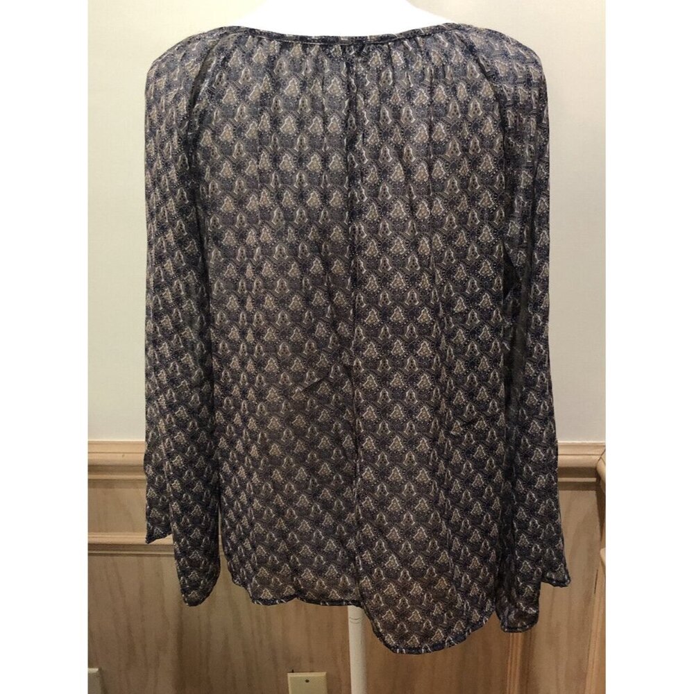 TCEC ~ Long Sleeve Blouse  ~ Size Small ~ Blue ~ Flare Sleeve ~ Shear - Picture 6 of 8